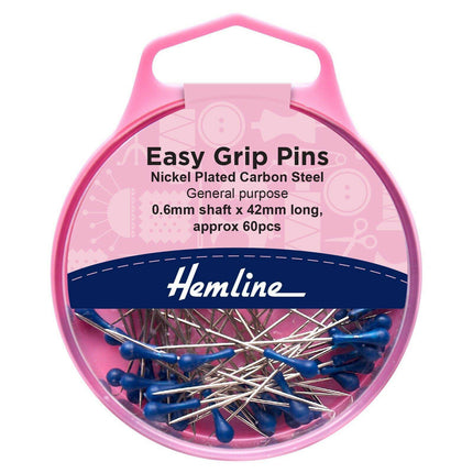 Hemline Sewing Pins - Easy Grip - 42mm long (60 pack) - H721