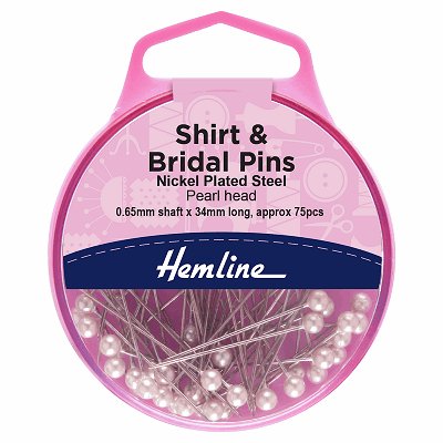 Hemline Sewing Pins - Shirt & Bridal - 34mm Long (75 pack) - H676