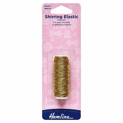 Hemline Shirring Elastic - Gold - H600.GD