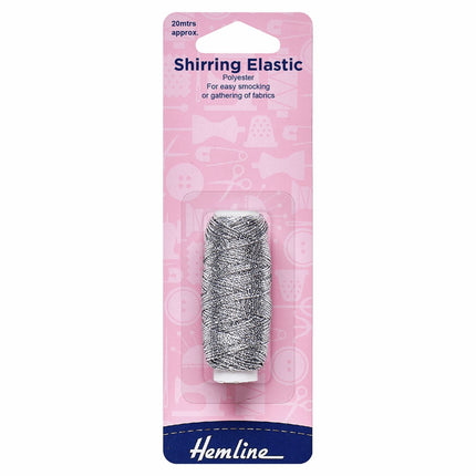 Hemline Shirring Elastic - Silver - H600.SR