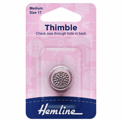Hemline Thimble: Metal: Size 16, Small - H222.S