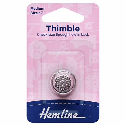 Hemline Thimble: Metal: Size 17, Medium - H222.M
