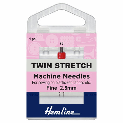 Hemline Twin Stretch Machine Needles - Fine - 75/11 - 2.5mm - H112.25