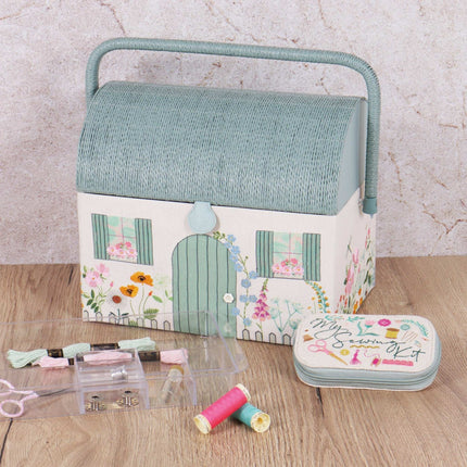 Hobby Gift | Embroidered Wicker Sewing Basket | Country Cottage PRE ORDER APRIL - HGNOV\614