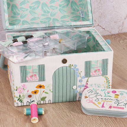 Hobby Gift | Embroidered Wicker Sewing Basket | Country Cottage PRE ORDER APRIL - HGNOV\614