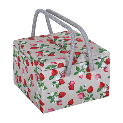 Hobby Gift | Twin Lid Sewing Box | Strawberry Greenhouse - MRLTLE\642