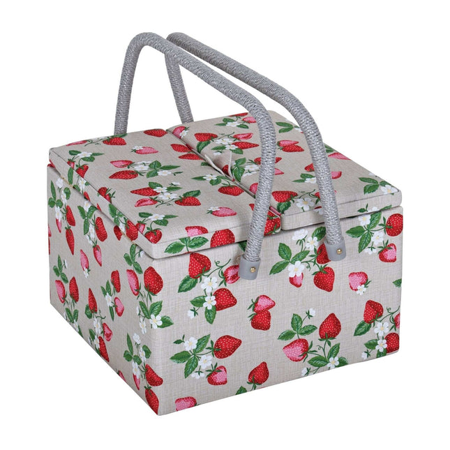 Hobby Gift | Twin Lid Sewing Box | Strawberry Greenhouse - MRLTLE\642