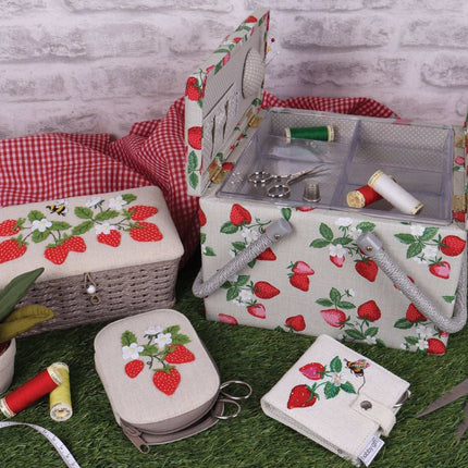Hobby Gift | Twin Lid Sewing Box | Strawberry Greenhouse - MRLTLE\642