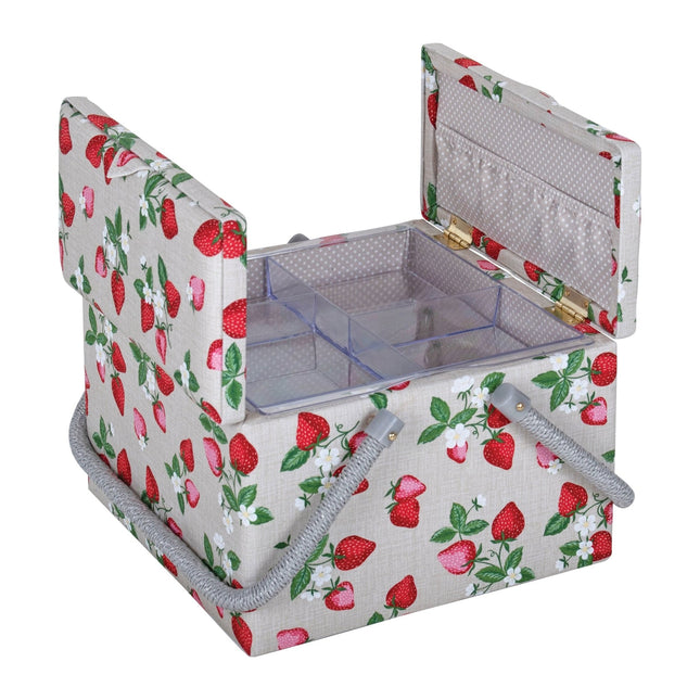 Hobby Gift | Twin Lid Sewing Box | Strawberry Greenhouse - MRLTLE\642