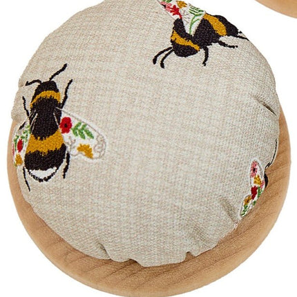Hobby Gift | Woden Base Pincushion | Bee - MRPINC.DB