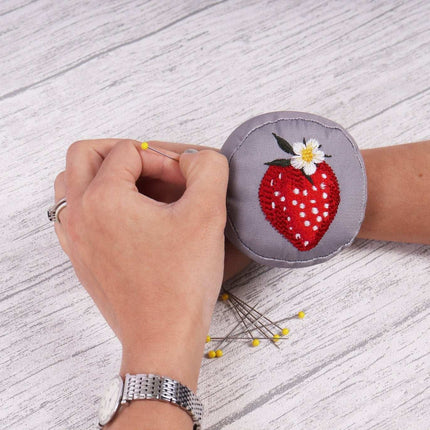 Hobby Gift | Wrist Pincushion | Strawberry Greenhouse - PCW\642