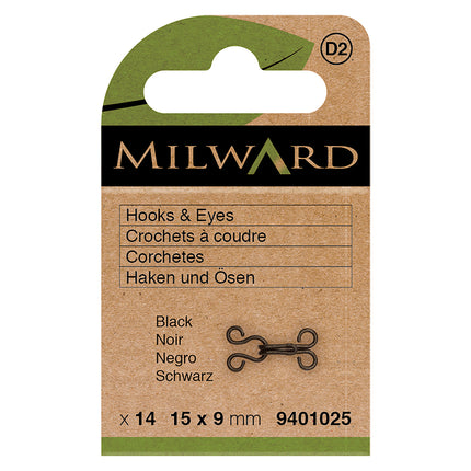 Agrafes Milward | Noir | Taille 2