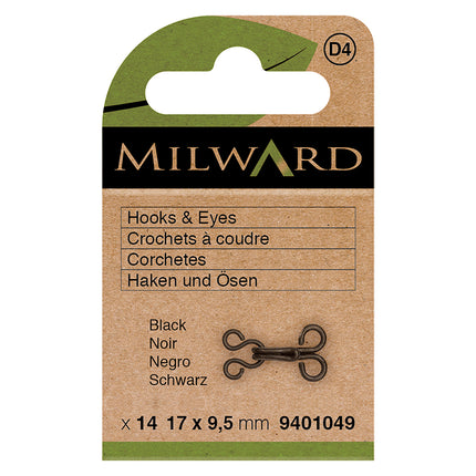 Milward Crochets et Œillets | Noir | Taille 3