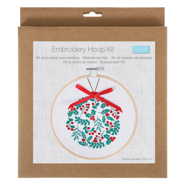 Trimits | Embroidery Kit | Holly Berry Bauble