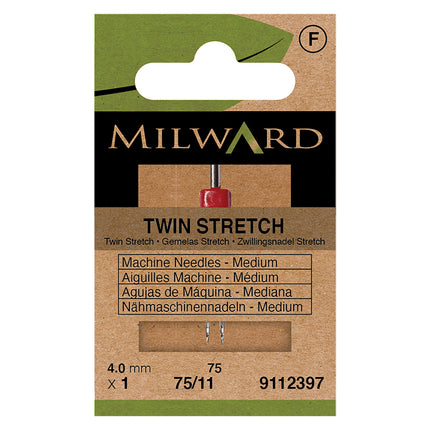Aiguilles pour Machine à Coudre Milward | Jumelle Stretch 4mm 75/11