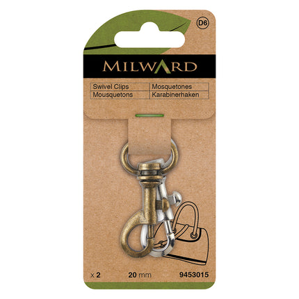 Milward Bronze & Metal Swivel Clip | 20mm