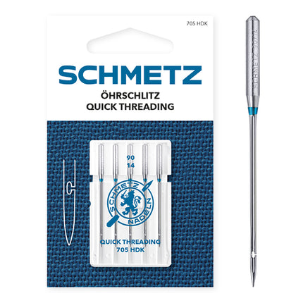 Schmetz | Sewing Machine Needles | Quick Threading 90(14)