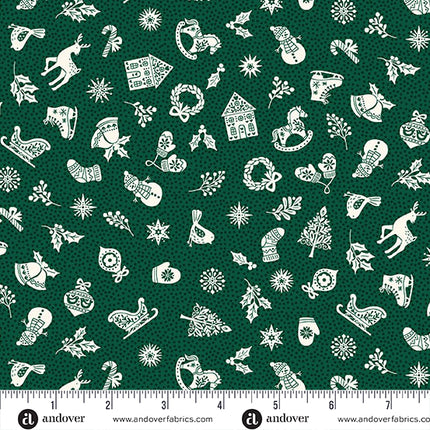 Makower Scandi 25 | Charms | Green