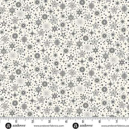 Makower Scandi 25 | Star | Grey