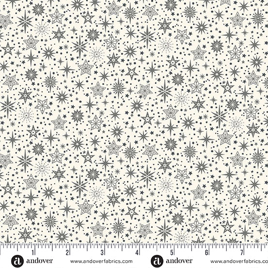 Makower Scandi 25 | Star | Grey