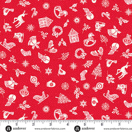 Makower Scandi 25 | Charm packs | Rouge