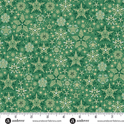 Makower Good Tidings | Frosty | Green