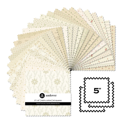 Edyta Sitar | Snow Flurry | 5'' Charm Pack