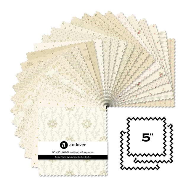 Edyta Sitar | Snow Flurry | 5'' Charm Pack