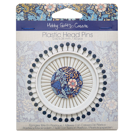 Hobby Gift | Roue d'épingles à tête en plastique | Motifs floraux William Morris