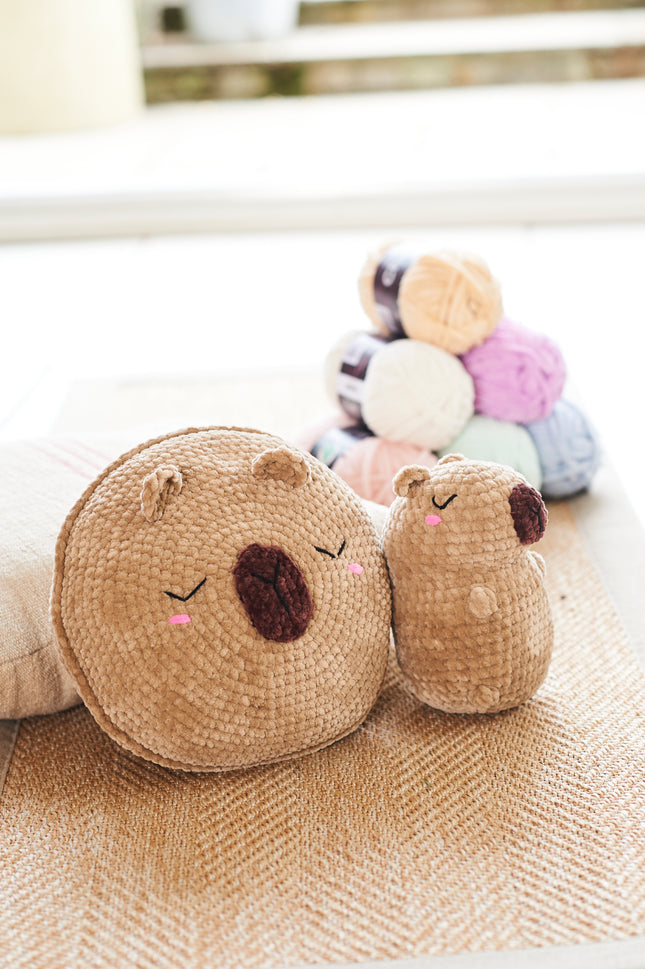 10242 Capybara Soft Plushie Toy & Cushion | Crochet Pattern | Chunky