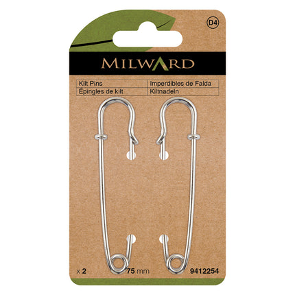 Épingles à kilt Milward en nickel | 75 mm
