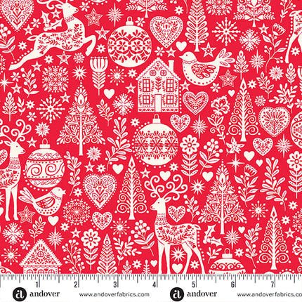 Makower Scandi 25 | Noël | Rouge