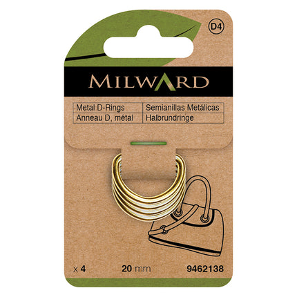 Milward Anneaux en D Dorés | 20mm