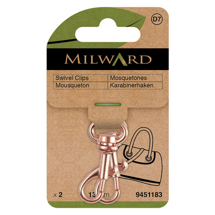 Milward Rose Gold Swivel Clip | 13 mm