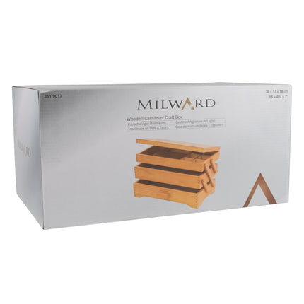 Boîte à Couture Cantilever en Bois de Pin Milward