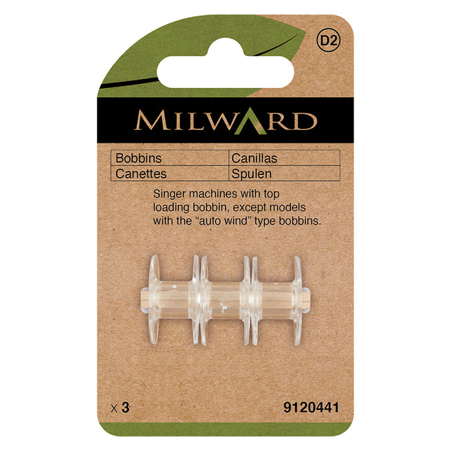 Milward Plastic Bobbins | Singer Class 66K