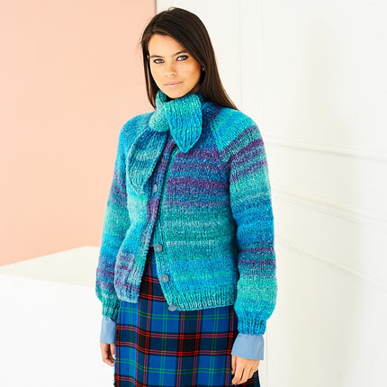 10266 Cardigan & Scarf | Knitting Pattern | Chunky