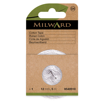 Milward Ruban de Coton Blanc | 12 mm
