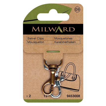 Milward Mousqueton pivotant en bronze et métal | 13 mm