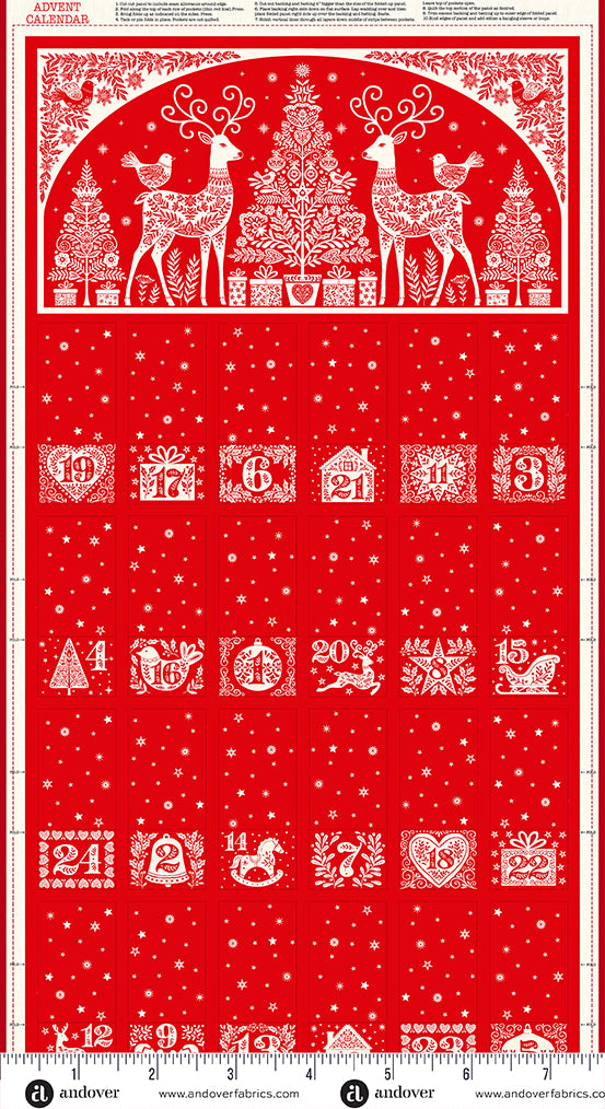 Makower Scandi 25 | Folding Advent Panel