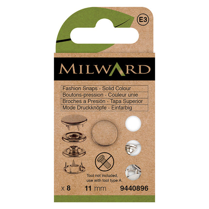 Milward Pearl Solid Top Snap Jersey Fasteners | 11mm
