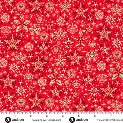 Makower Good Tidings | Frosty | Red
