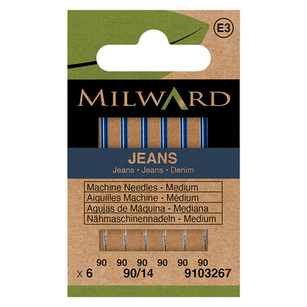 Aiguilles pour machines à coudre Milward | Jeans Épaisse 90/14