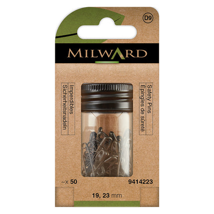 Milward Black Safety Pins | Assorted