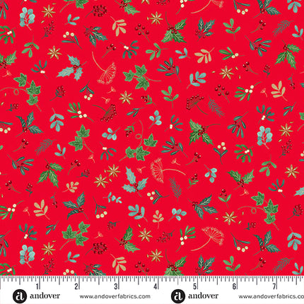 Makower Good Tidings | Sprig | Red