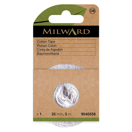 Milward Ruban en coton blanc | 25mm