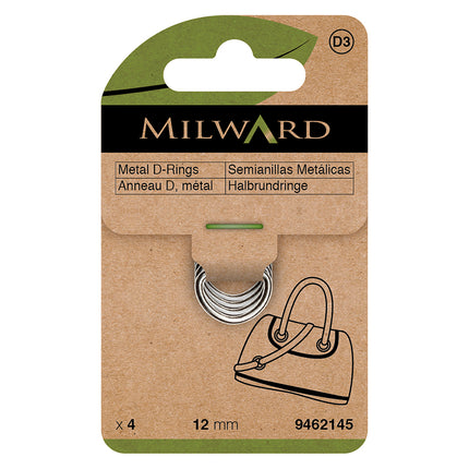 Milward Anneaux en D nickelés : 12 mm