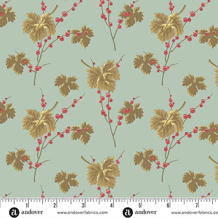 Edyta Sitar | Jingle Bell | Leaves & Berries | Vintage Blue