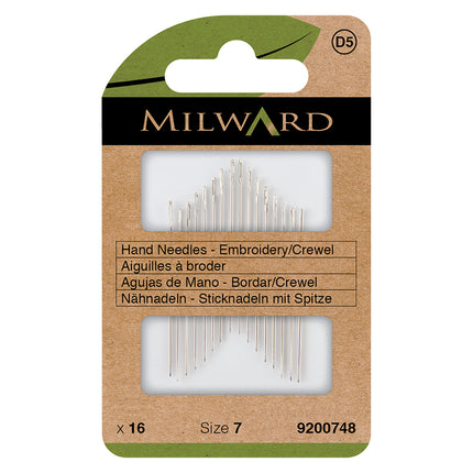 Aiguilles à coudre à la main Milward | Broderie Crewel | Taille 7