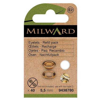 Œillet(s) Milward doré/laiton | 5,5 mm
